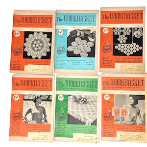 Vintage 1952-53 Group of 6 Volumes of THE WORKBASKET Home and Needlecraft Crafting Booklets - V5804