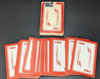Vintage TWA Airline Deck of Playing Cards - V2911