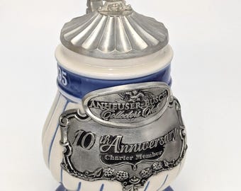 Vintage 2005 "10th Anniversary Anheuser-Busch Collector's Club" Charter Members Only Beer Stein - V6162