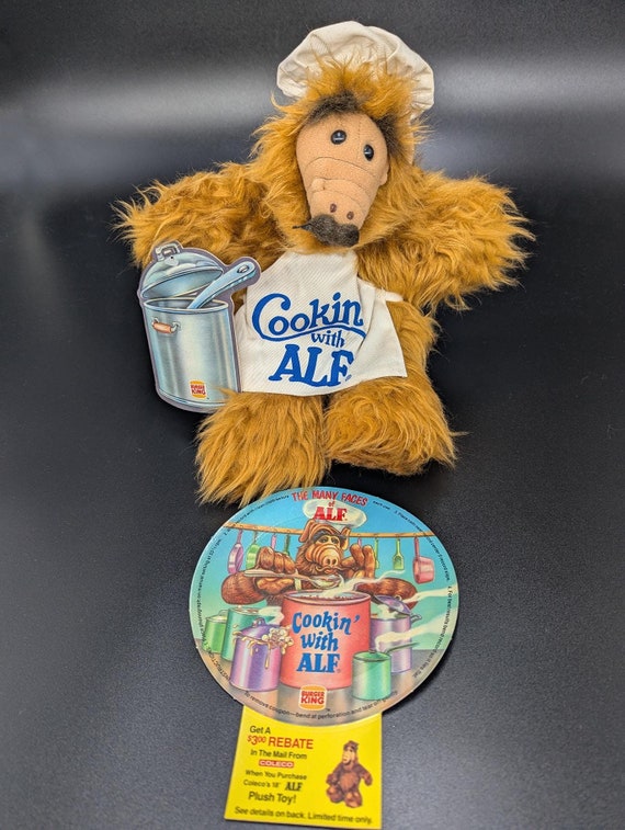 Vintage 1988 ALF Hand Puppet and Record From Burger King 