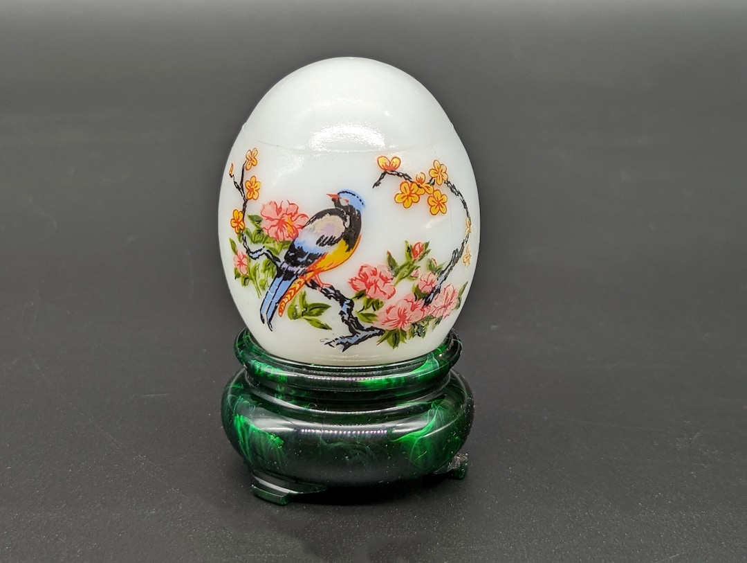 Vintage AVON Egg Shaped Cologne Bottle of Green Base Bird and Etsy