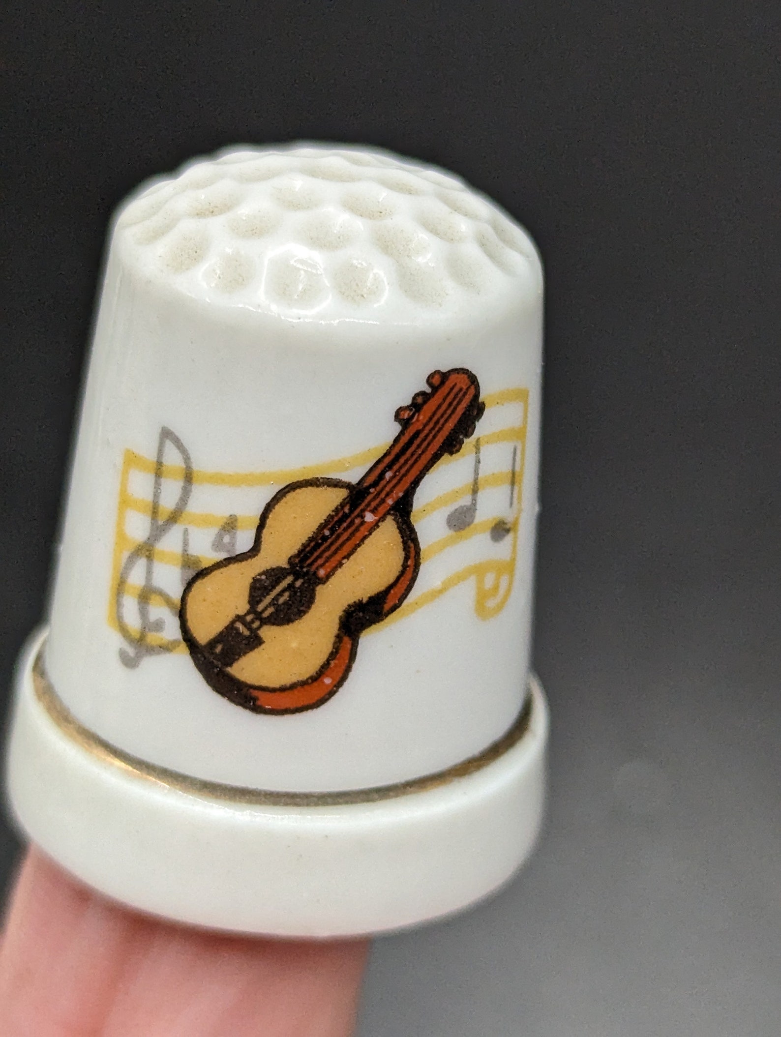 Vintage SET OF 6 Porcelain China Thimbles With Musical Instruments ...