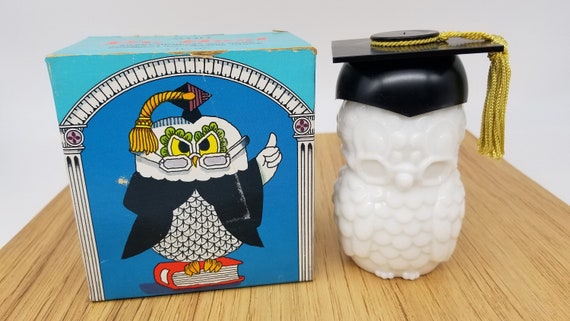 Vintage 1971 AVON Dr. Hoot Owl milk glass decante… - image 3