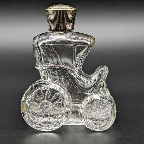 Vintage AVON Courting Carriage glass Moon Wind cologne bottle - V0686