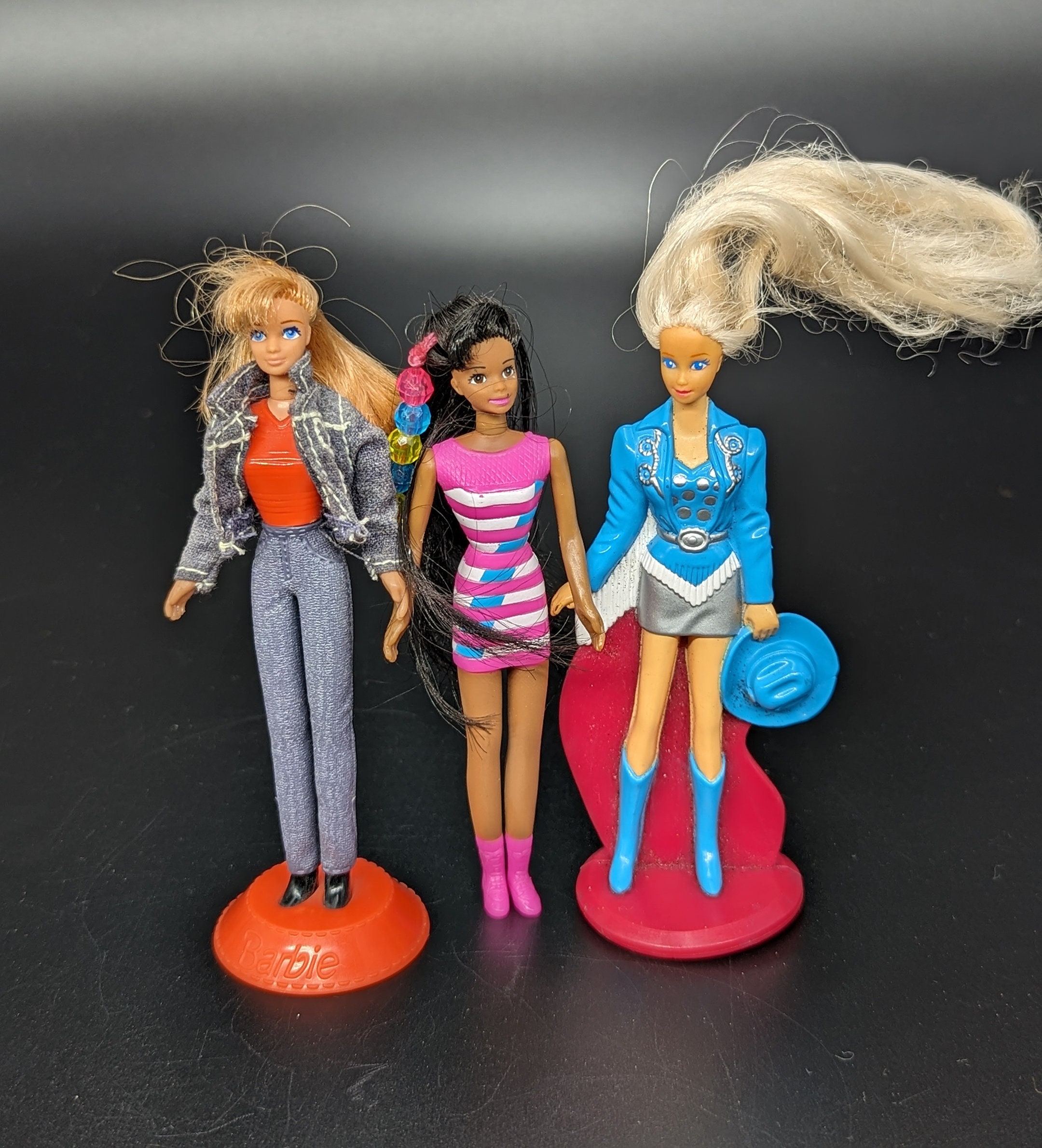 Vintage 1998 Mcdonalds Happy Meal Set of 3 Small BARBIE Dolls