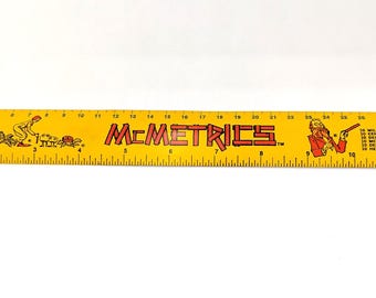 Vintage McDonald's "McMetrics" Promotional Metal Ruler - V4810