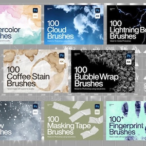 Paquete de más de 1000 pinceles de Photoshop / Superposiciones de Photoshop, Pinceles de efectos, Edición de Photoshop, Paquete de superposiciones, Efectos de Photoshop, Paquete de Photoshop,