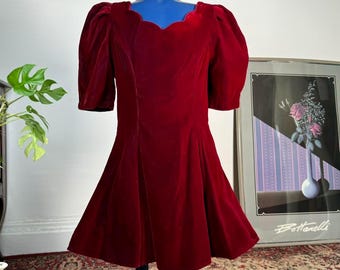 Kids Vintage Red Velvet Dress