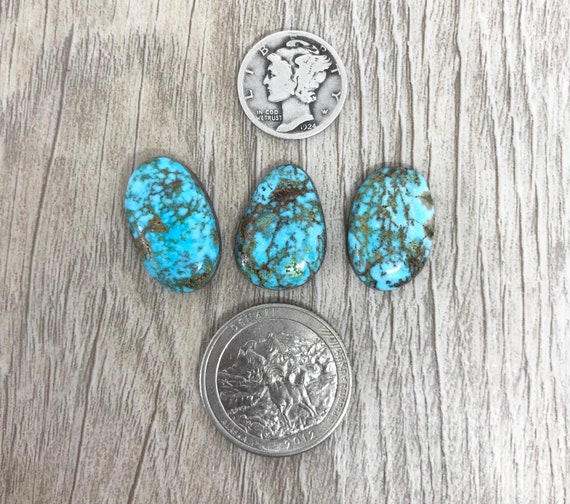High Grade Kingman Turquoise Stone Set Etsy