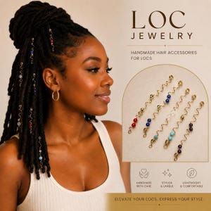 Microloc Schmuck | Sisterloc Haarschmuck | Gold Silber Lok Anhänger | Edelstein Lokverzierungen