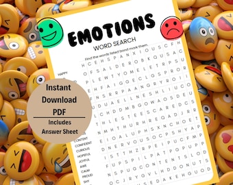 Recherche de mots sur les émotions : activité amusante à imprimer (téléchargement PDF)
