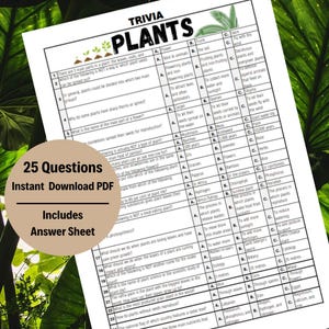 Plant Trivia, Eco Trivia Game, Teacher Resources, Quiz Game, Family Games, Party Games, Garden Quiz, Plant Facts, Trivia Game