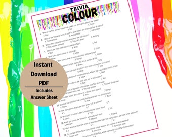 Color Trivia Quiz Game: Family Game Night (PDF Download)