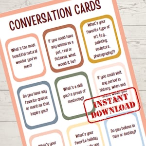 Icebreaker Games, Conversation Card, Icebreaker, Ice Breaker, Conversation Starter, Conversation Game, Icebreaker Questions