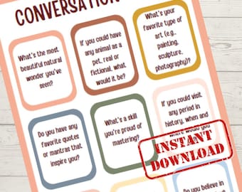 Icebreaker Games, Conversation Card, Icebreaker, Ice Breaker, Conversation Starter, Conversation Game, Icebreaker Questions