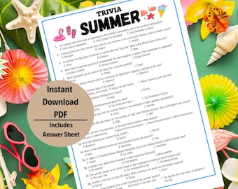 Sommer-Quiz-Spiel: Lustiges Strand-Quiz (PDF Download)