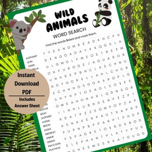 Animal Word Search, Custom Word Search, Word Search pdf, Wordsearch, Puzzles, Word Search Game, Word Search Puzzle, Animals Word Search
