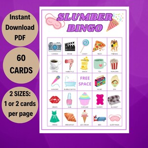 Pajama Party Games, Sleepover Bingo, Sleepover Games, Slumber Party ...