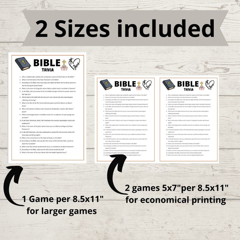 Bible Trivia Game Bible Trivia Printable Game bible Trivia Etsy