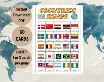 国別ビンゴゲーム：地理の授業アクティビティ（PDFダウンロード）