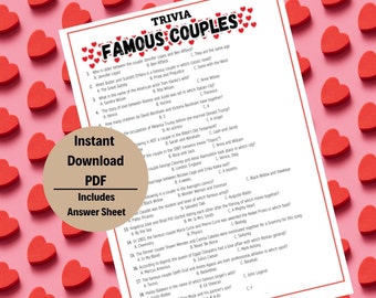 Famous Couples Trivia Game Night (PDF Download)