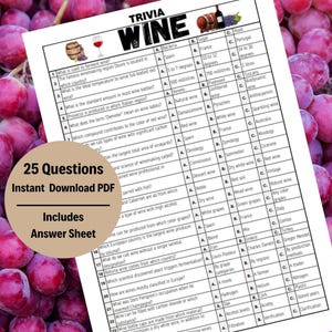 Wine Trivia Game | Fun & Engaging Party Quiz | Perfect for Wine Lovers and Enthusiasts | Great Gift Idea!