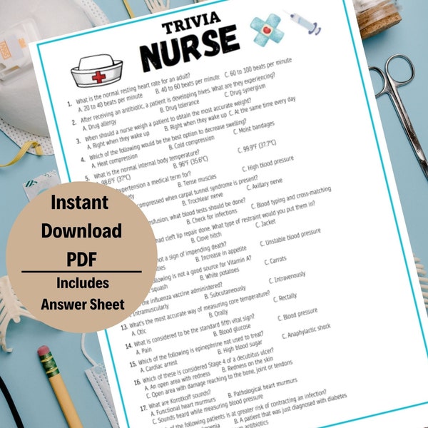 Nurse Trivia, Nurse Trivia Game, Nurse Games, Medical Trivia, Hospital Trivia, Healthcare Quiz, Trivia Game, Pub Quiz, Nurse Quiz, Quiz Game