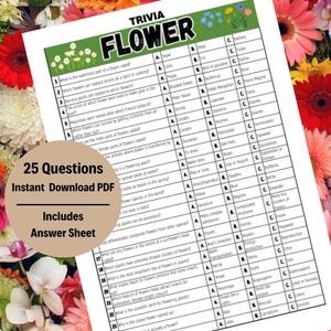 Flower Trivia Game - Fun Plant Facts Quiz, Indoor & Outdoor Gardening, Educational Family Activity and Party Game