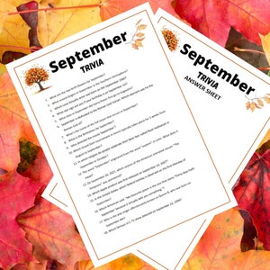 September Trivia Game | September Trivia Printable Game | Month Trivia ...