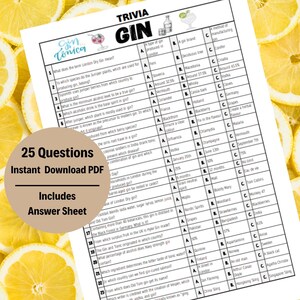 Gin Trivia Game | Fun Cocktail Facts & Questions | Perfect Gift for Gin Lovers and Gamers | Great for Parties and Game Nights