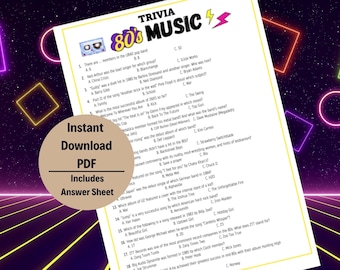 80s Music Trivia Game Night (PDF Download)