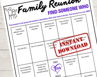 家族の再会ビンゴゲーム：誰かを探す（PDFダウンロード）