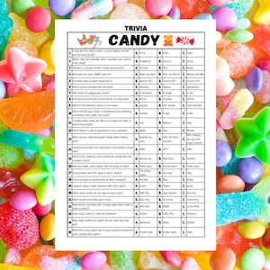 Candy Questions Candy Trivia Game: Printable Sweet Treats Quiz (digital Download) - Etsy