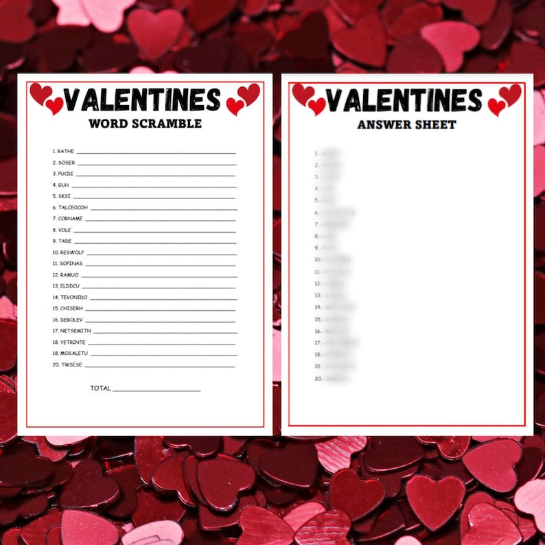 Valentines Day Word Scramble | Word Scramble Game |love Word Scramble ...