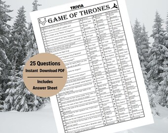 Cuestionario de Juego de Tronos: 25 preguntas (Descarga en PDF)