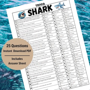 Haaientrivia: leuke en leerzame weetjes over haaien, oceaanquizspel voor kinderen en volwassenen, leeractiviteit en cadeau Sea Life