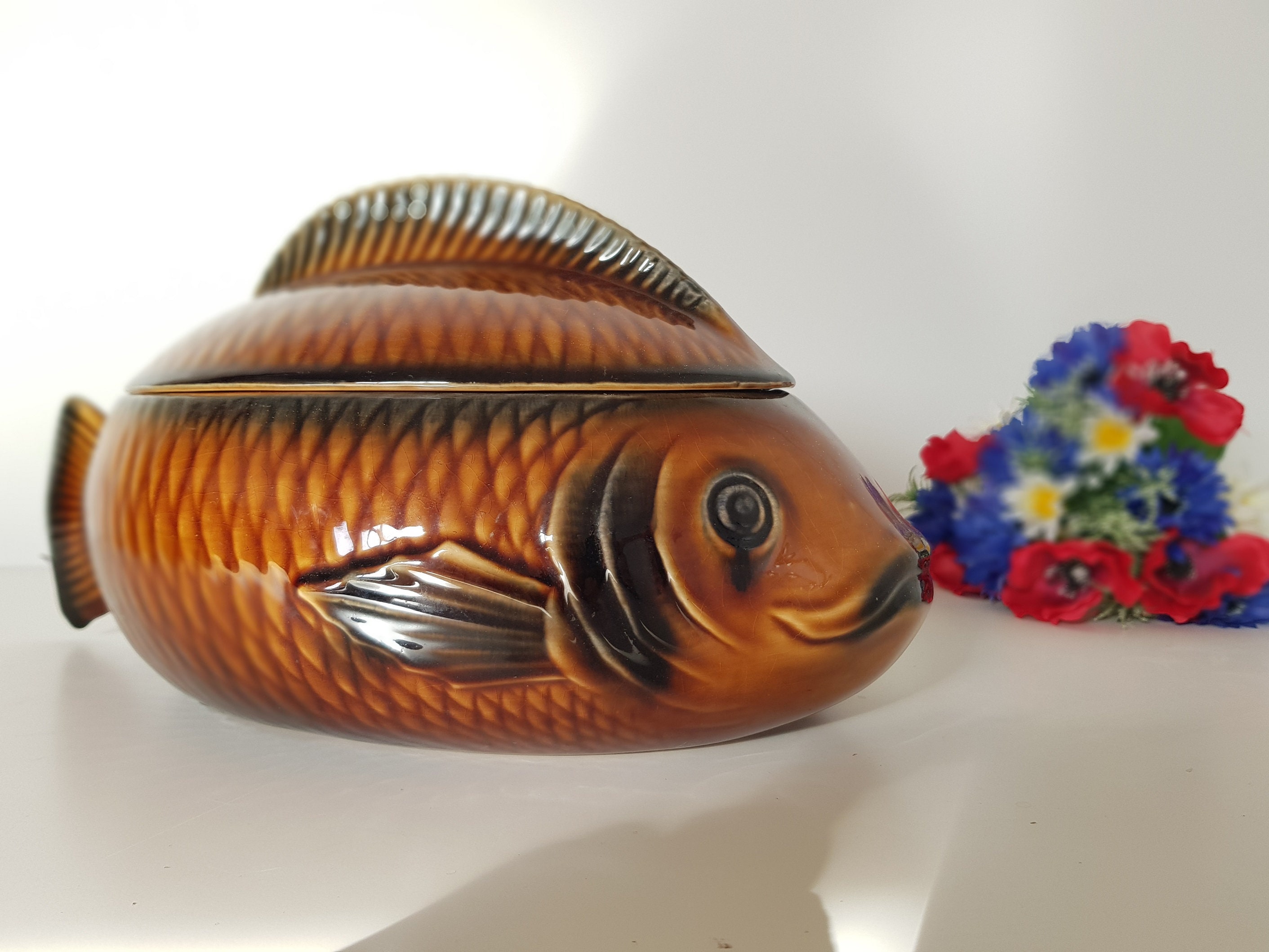 Majolica Fish Bowl - Etsy