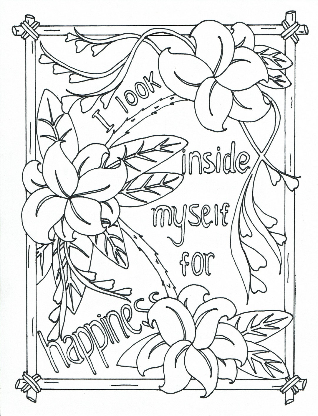 Printable Coloring Page Inspiration Immediate Download Etsy