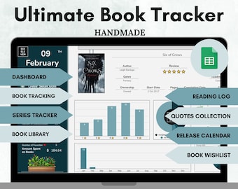 Boekentracker voor Google Spreadsheets | Leeslogboek, planner, verlanglijst (digitale download)