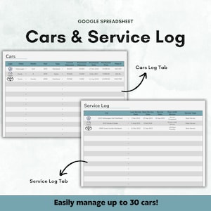 Car Maintenance Tracker | Google Sheets, Fuel & Service Log (digital ...