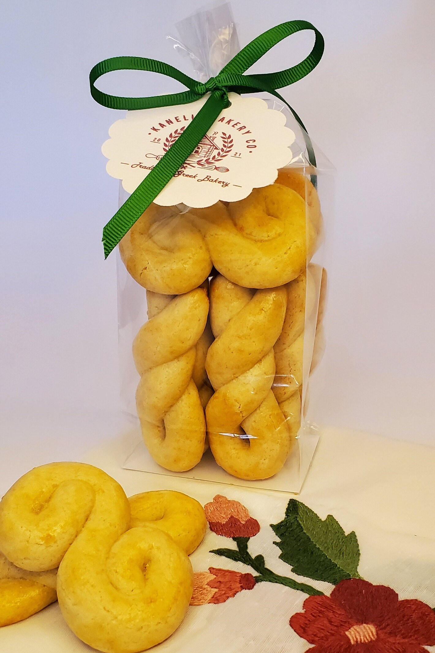 Koulourakia 1 Dozen 2 Gift Bags Greek Easter Butter Cookies 1 Bag With Sesame Seeds 1 Bag