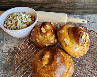 Mini Tsoureki Greek Individual Easter Bread Homemade and Handmade Best Traditional Koulouri Mahlepi~Mastiha~Cardamom~Orange Zest~Vanilla