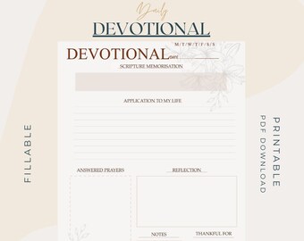 Daily Devotional Journal | Digital download | Christian Digital Planner | Faith Planner | Prayer Journal | Bible Reading | Goodnotes