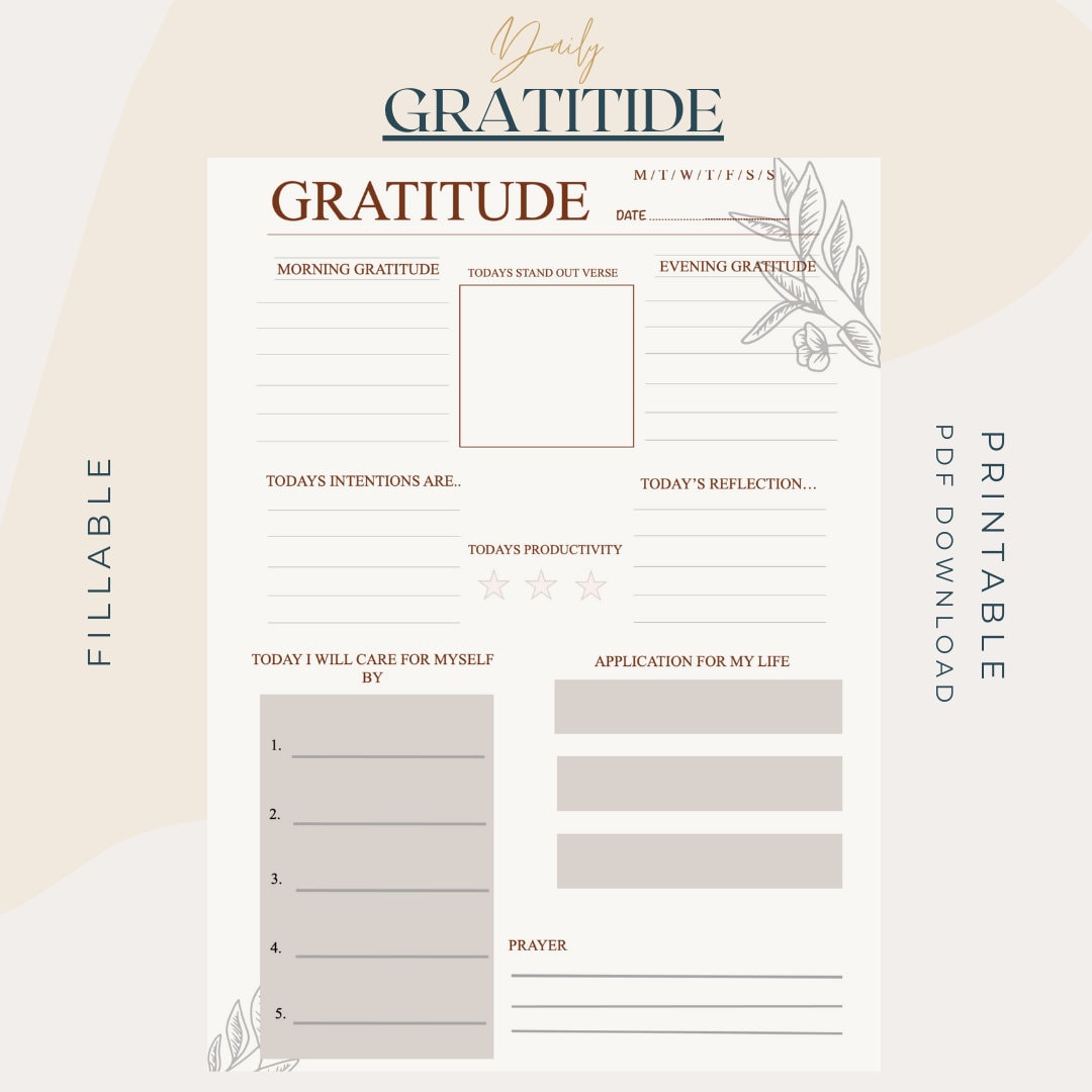 Daily Gratitude Planner | Printable Planner | Christian Gratitude ...