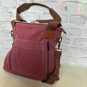 Versandkostenfrei, Vintage-Umhängetasche rosiges Braun :) mit vielen Reißverschluss-Fächern