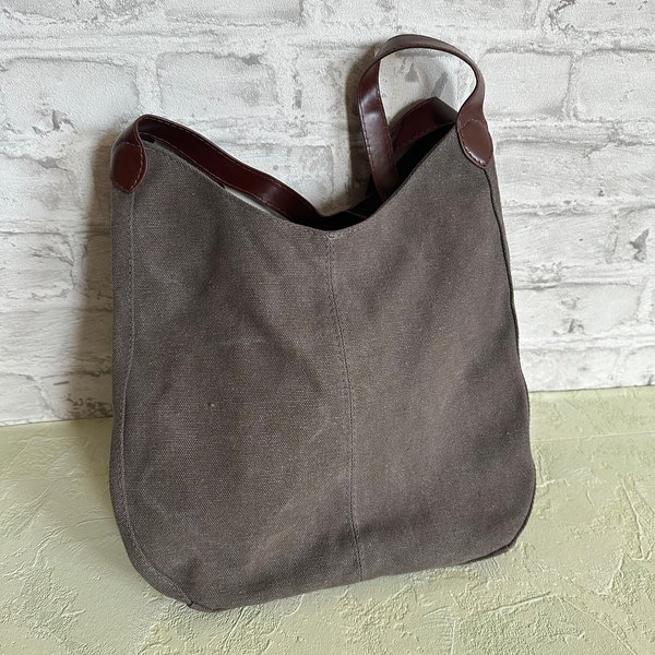 Umhängetasche, Handtasche, Vintage, mit 3 Fächern und Reißverschluss, braun, Versankostenfrei!