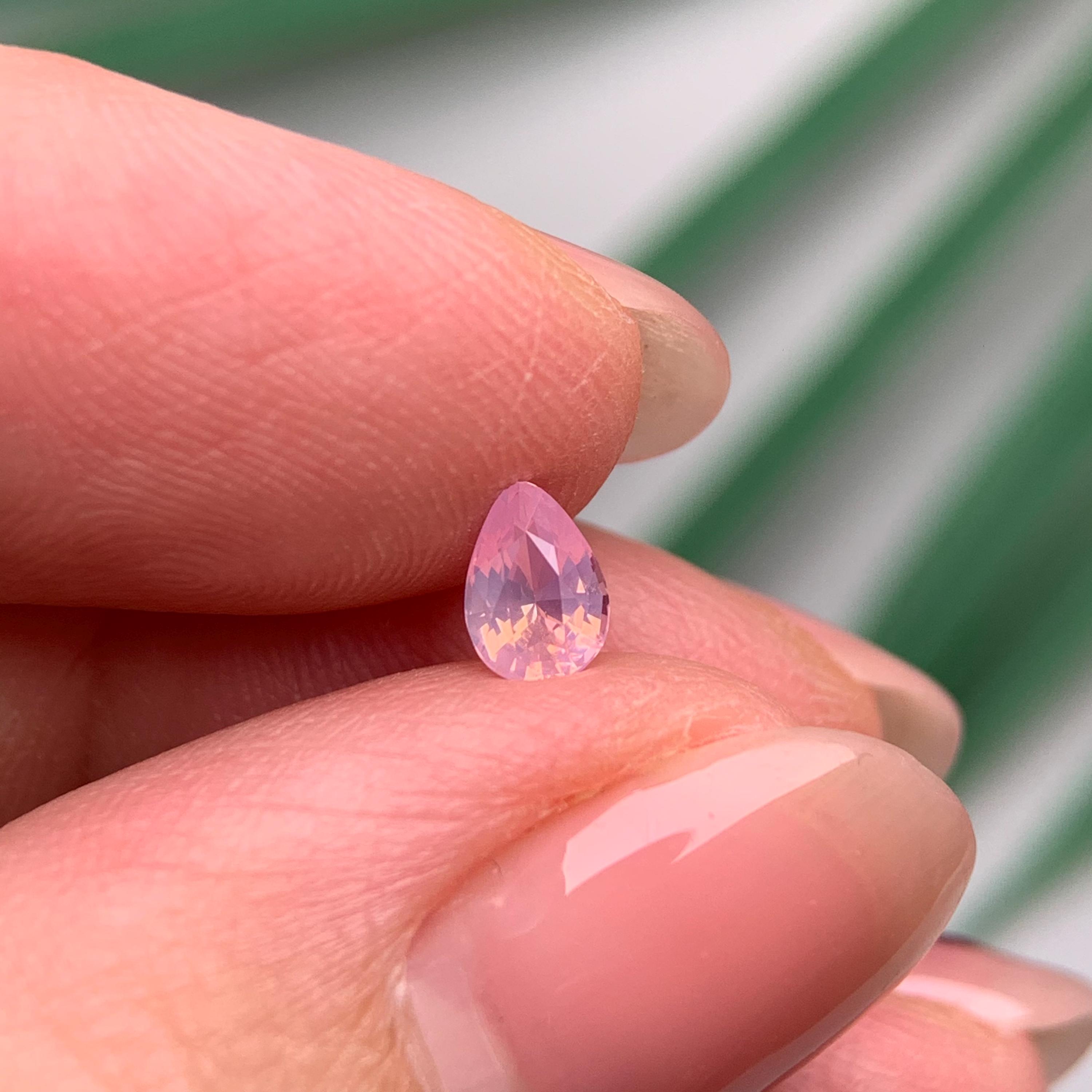 0.38 Ct Natural Pink Milky Sapphire Vietnam, Pear Shape