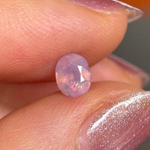 0.63ct Natural Lite Purple Silky Sapphire Viet Nam, Opalescent Sapphire, Oval Shape, Unheat Sapphire Luc Yen, Black Friday