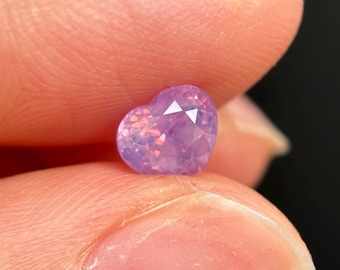 1.2ct Lite Purple Silky Sapphire Vietnam, Heart Shape, Opalescent Sapphire, Unheat Sapphire Luc Yen, Black Friday