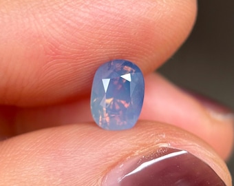 1.23ct Blue Silky Sapphire Vietnam, Oval Shape, Opalescent Sapphire, Unheat Sapphire Luc Yen